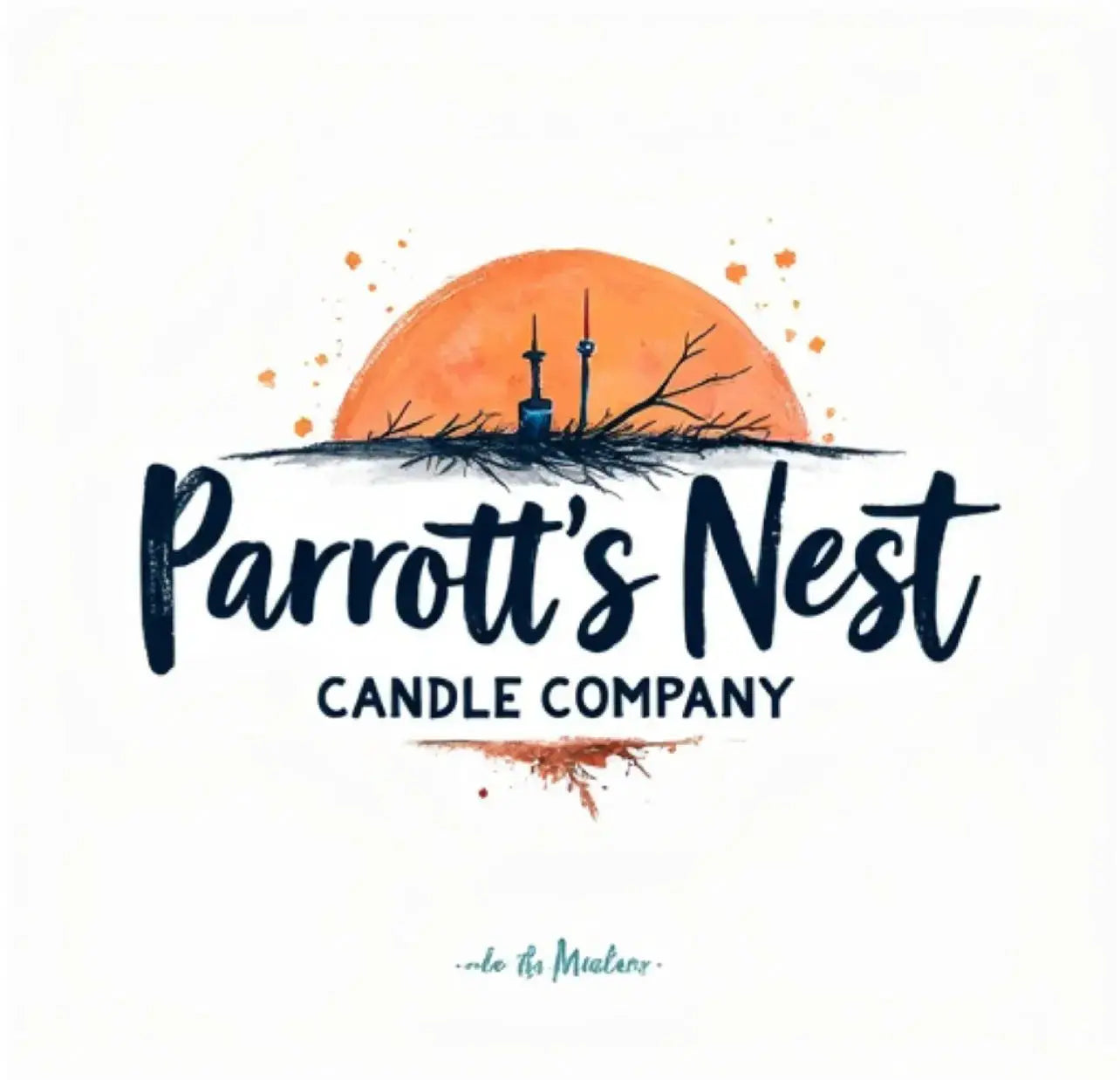 Parrott’s Nest Candle Company logo for hand poured soy wax candles made in Ocean Springs, Mississippi
