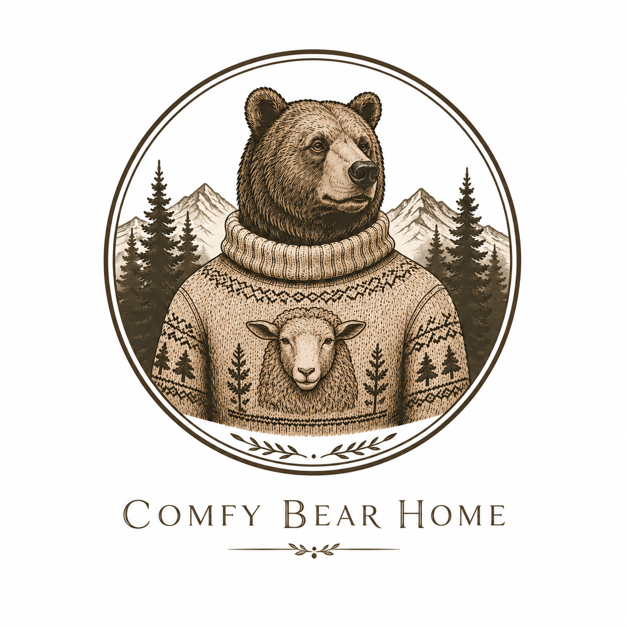 Comfy Bear Home logo, handmade wool bags from Summerville, South Carolina