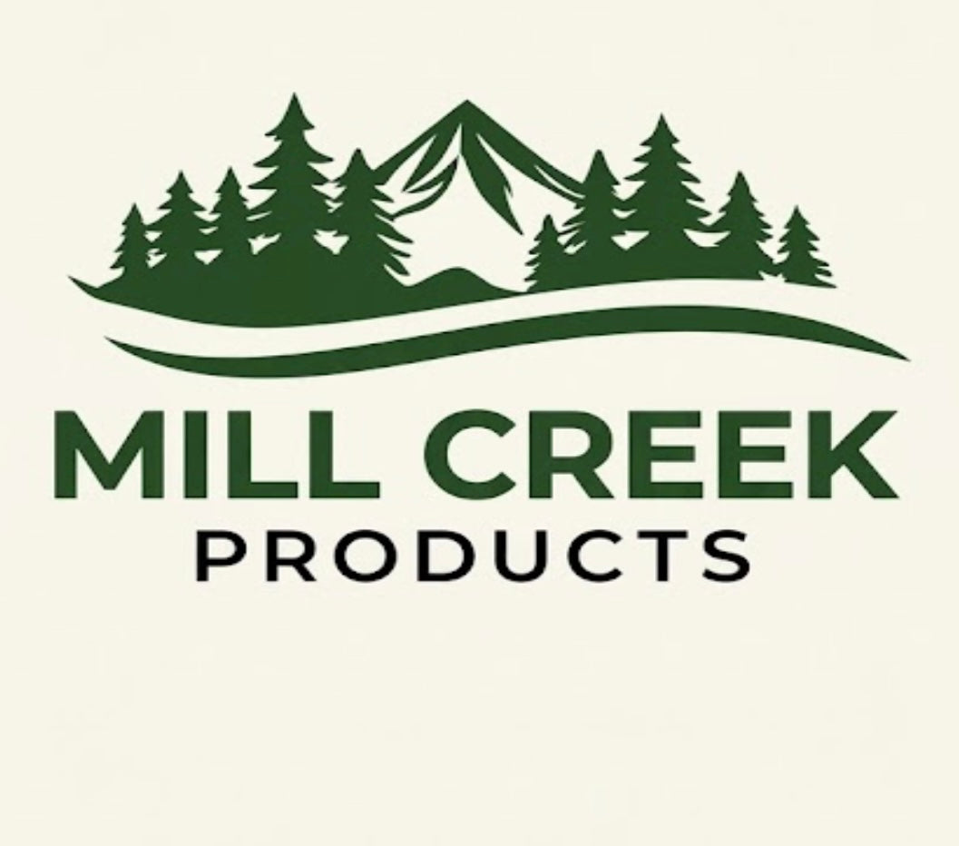 Mill Creek Products logo for handcrafted glass hummingbird feeders