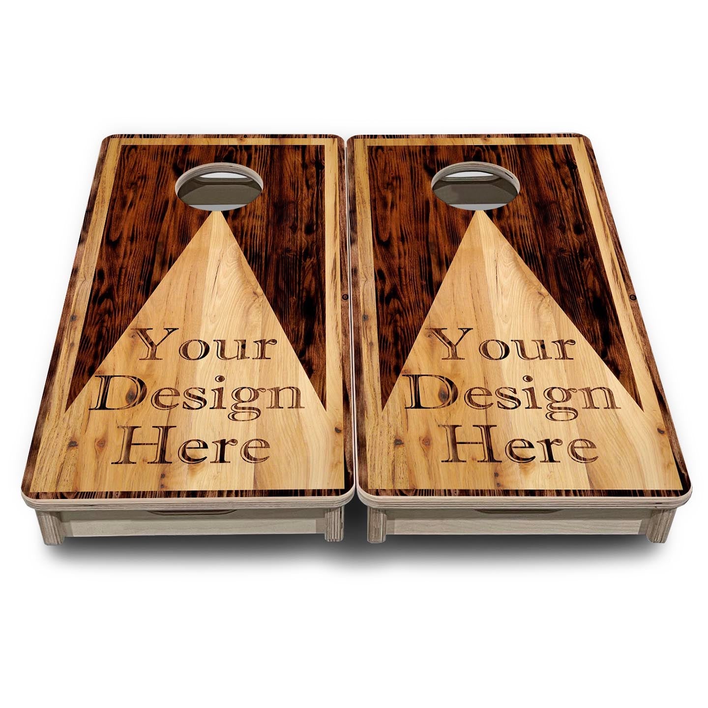 Custom Wooden Triangle - Mini or Vacation Size Cornhole Boards by Cornhole Solutions, custom cornhole board detail photo 2