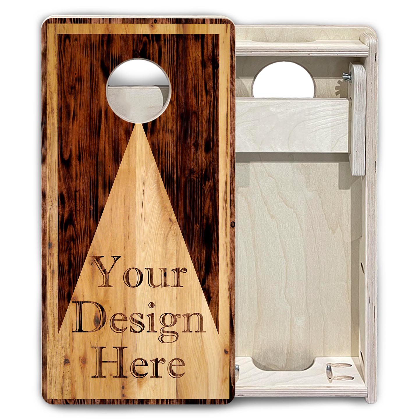Custom Wooden Triangle - Mini or Vacation Size Cornhole Boards by Cornhole Solutions, custom cornhole board detail photo 3
