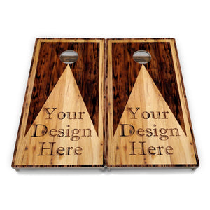 Complete Tournament Cornhole Bundle - Boards, Bags & Carrying Case - Custom Wood Triangle Logo