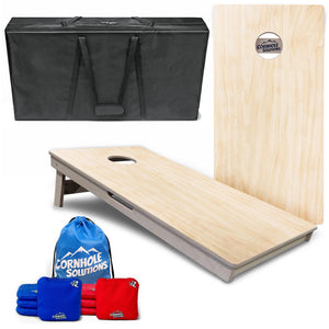 Complete Tournament Cornhole Bundle - Boards, Bags & Carrying Case - Classic Plain (Ready to Play)
