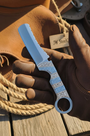 Ironloop Prairie Bull Cutter Knife Mirror Polished by JW SteelCrafts — view 2 of 2