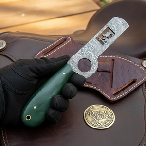 Praying Cowboy Bull Cutter & Neck Skinner Set with Cutout Design