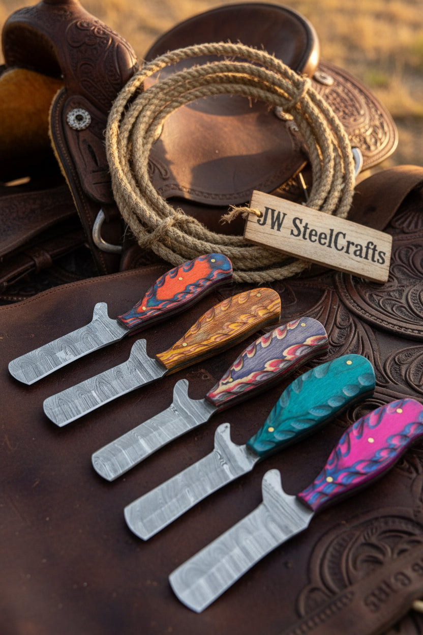 Rainbow Ridge High Carbon Bull Cutter Set by JW SteelCrafts, alternate view 2