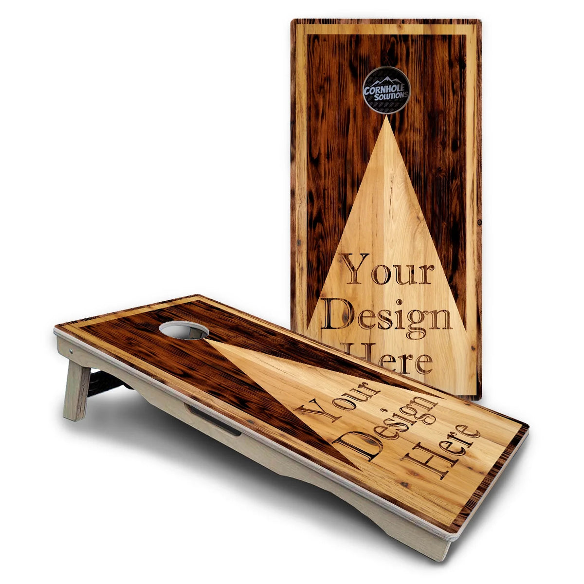 Add Your Logo Wooden Triangle Cornhole Boards – Pro Lite or Pro Elite