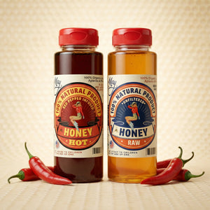 Raw Honey & Hot Honey Duo - Sweet Heat 2-Pack Gift Set | Small Batch Farm Grown | Lady May