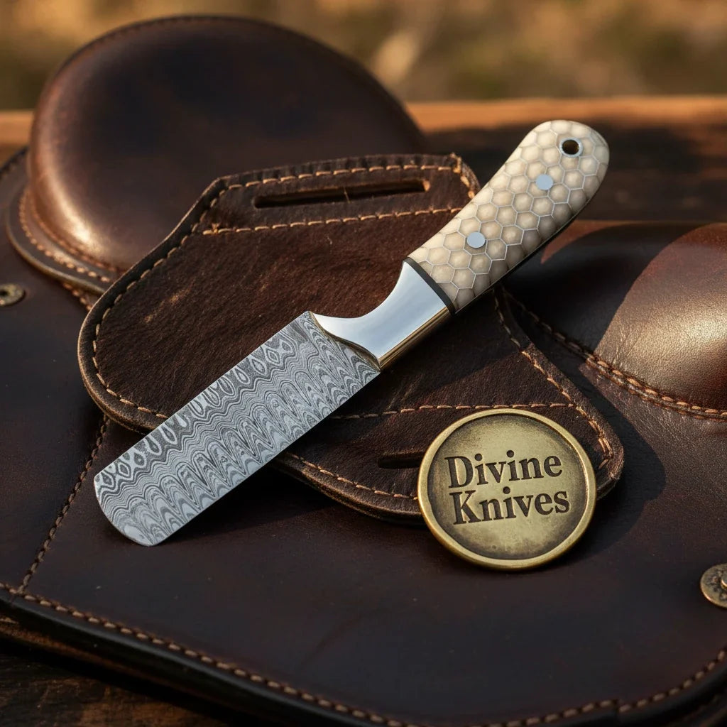 Honeycomb Handle Bull Cutter Knife for Ranch Work and Collecting