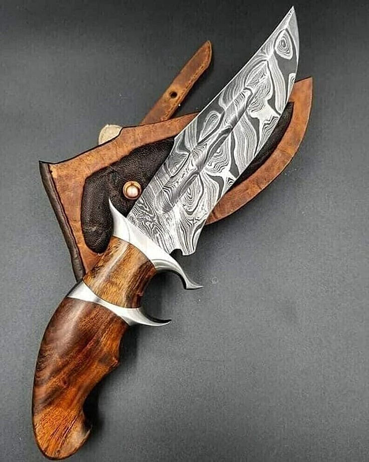 15" Handmade Bowie Knife, Damascus Steel Bowie Knife, Damascus Steel Hunting knife, birthday gift, gift for him, wedding gift, anniversary gift, Thanksgiving gift, Xmas Gift item