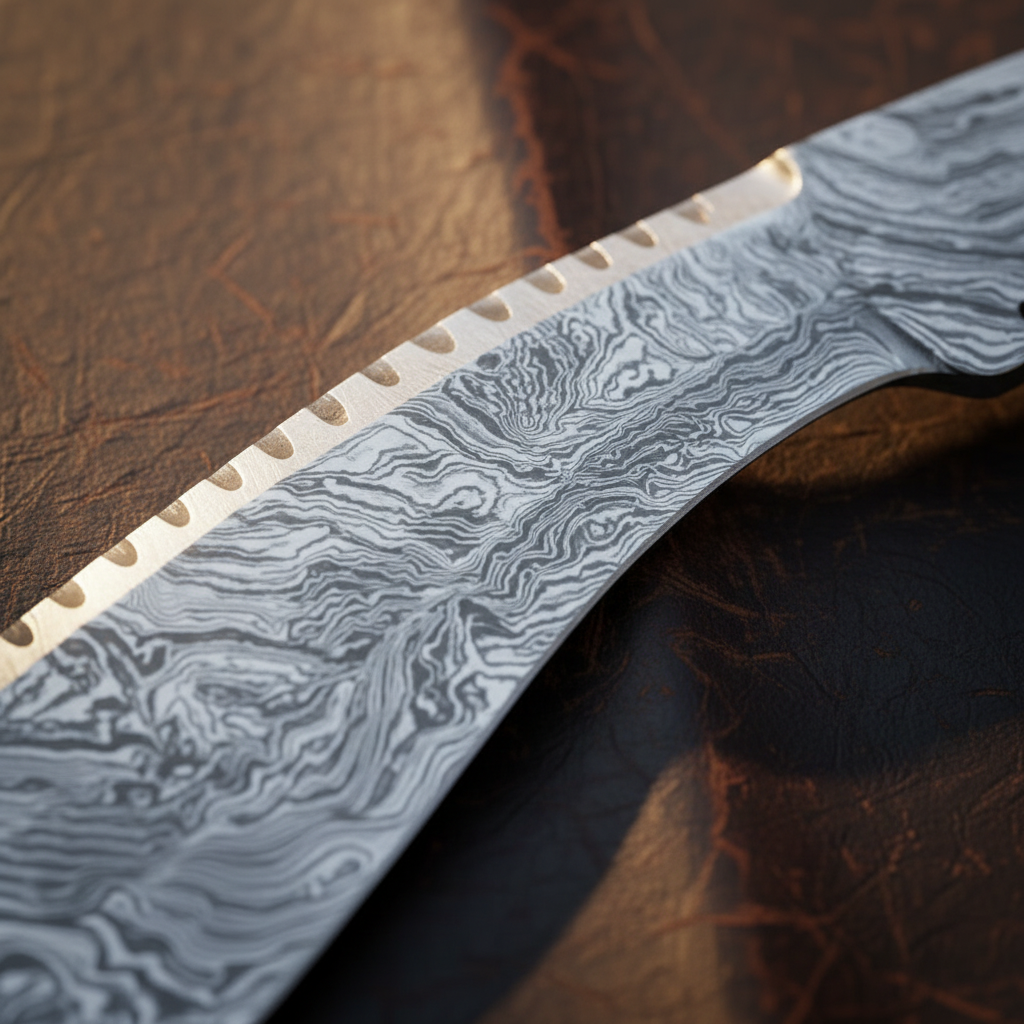 Ebony Handle Kukri Knife with Brass Guard and Forward Curved Forged Blade