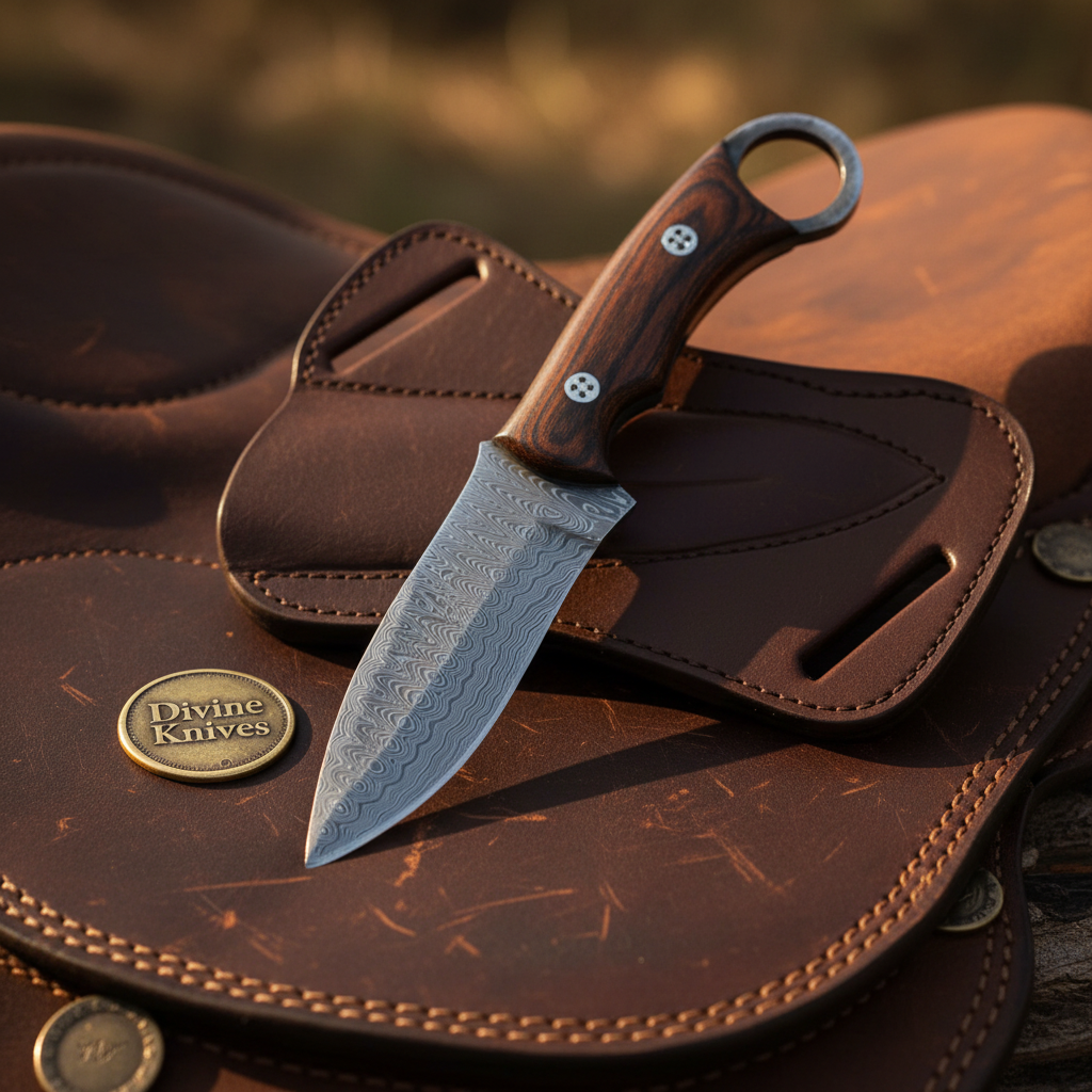 Rosewood Handle EDC Hunting Knife for product detail, view 2