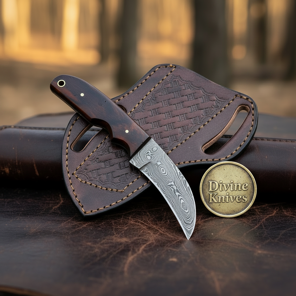 Rosewood Handle Bull Cutter Cowboy Knife by Divine Knives