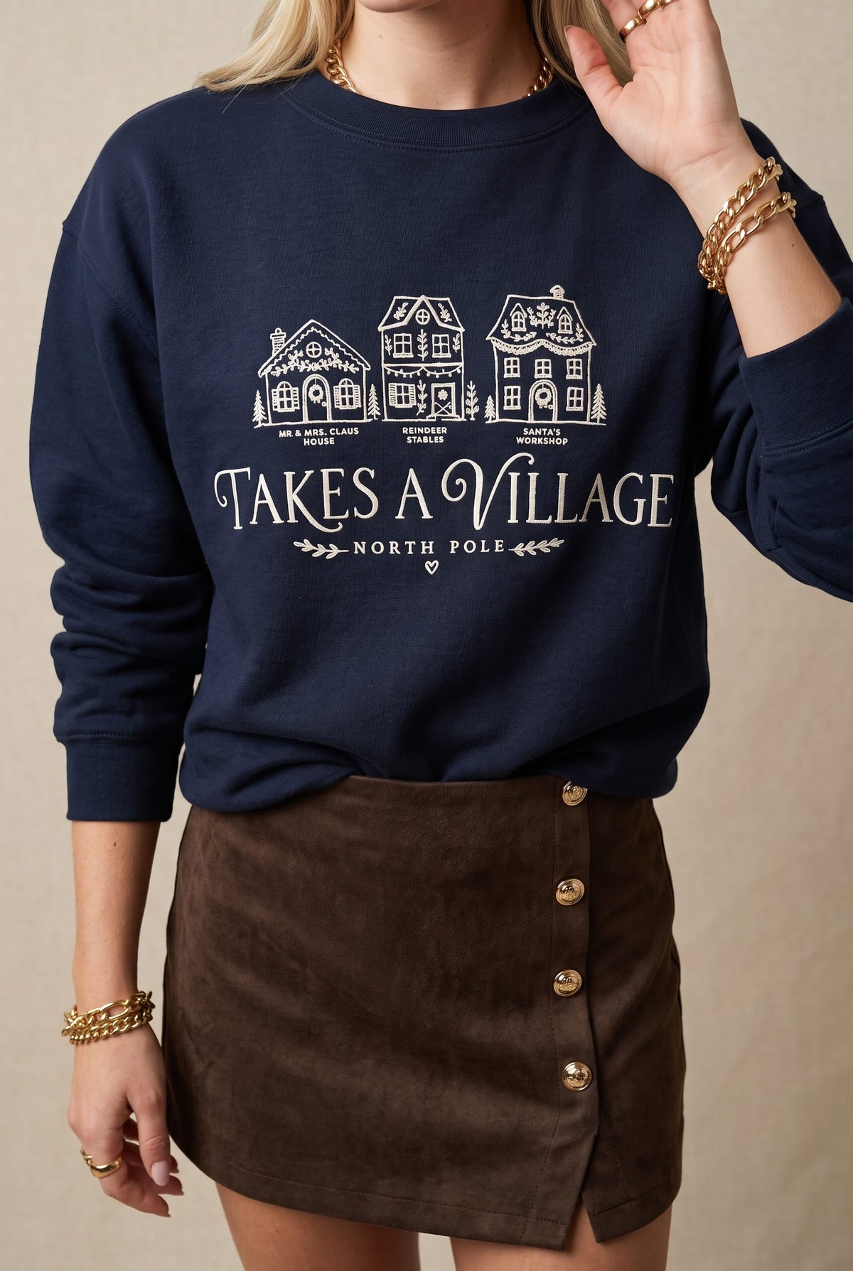 It Takes a Village Navy Sweatshirt by Southern Bliss Company