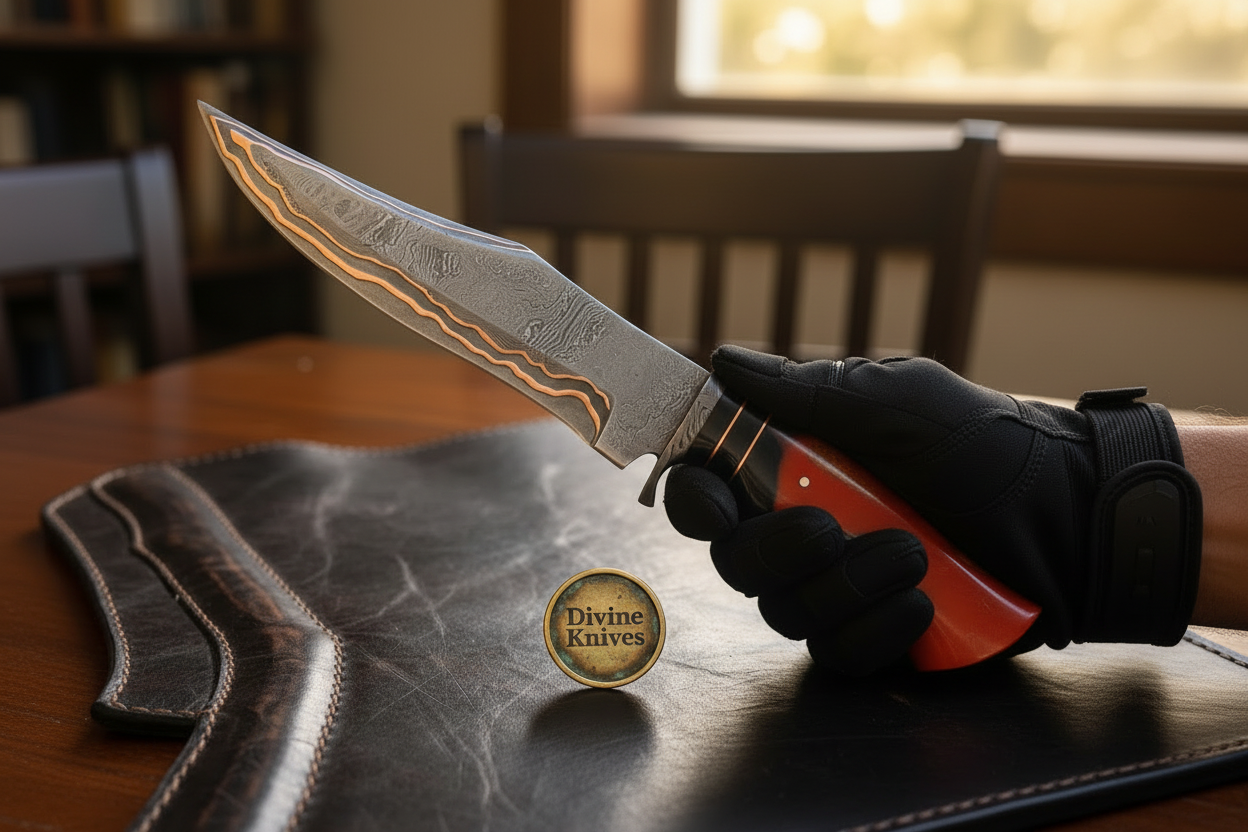 Copper-Line Bowie Hunter Knife by Divine Knives