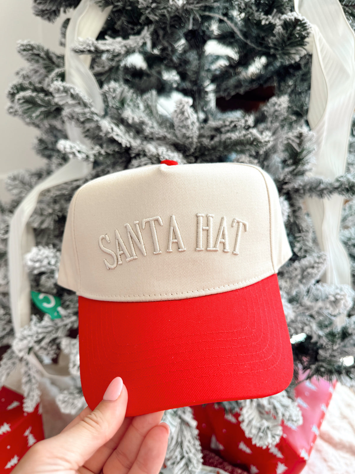 Santa Hat - Red Vintage Trucker Hat by KenzKustomz, view 8
