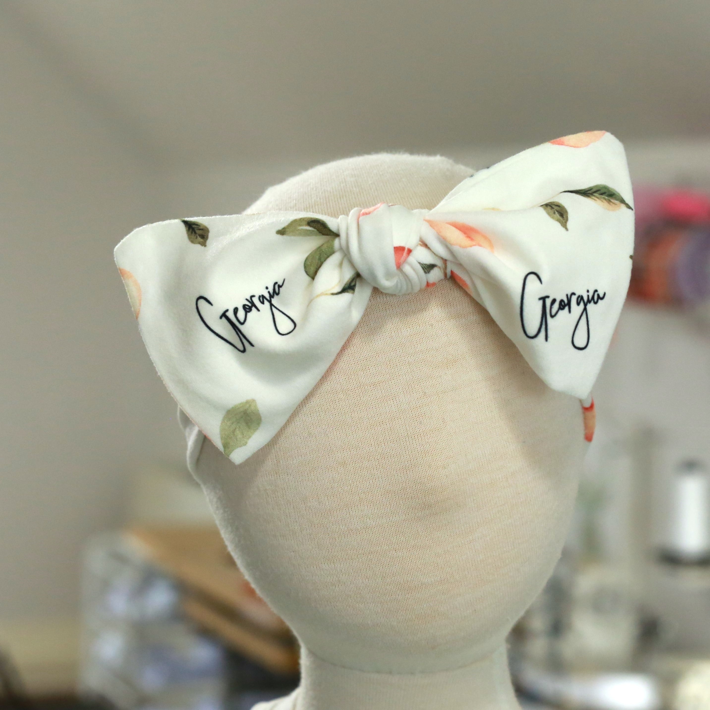 Georgia Peach Personalized Baby Hat or Headband by AGreatBaby — view 2 of 4