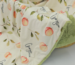 Georgia Peach Personalized Minky Baby Blanket by AGreatBaby — view 1 of 6