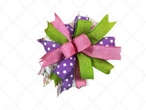 Hummingbird Floral Bow | Pink, Green & Purple handmade by Bouge Creations