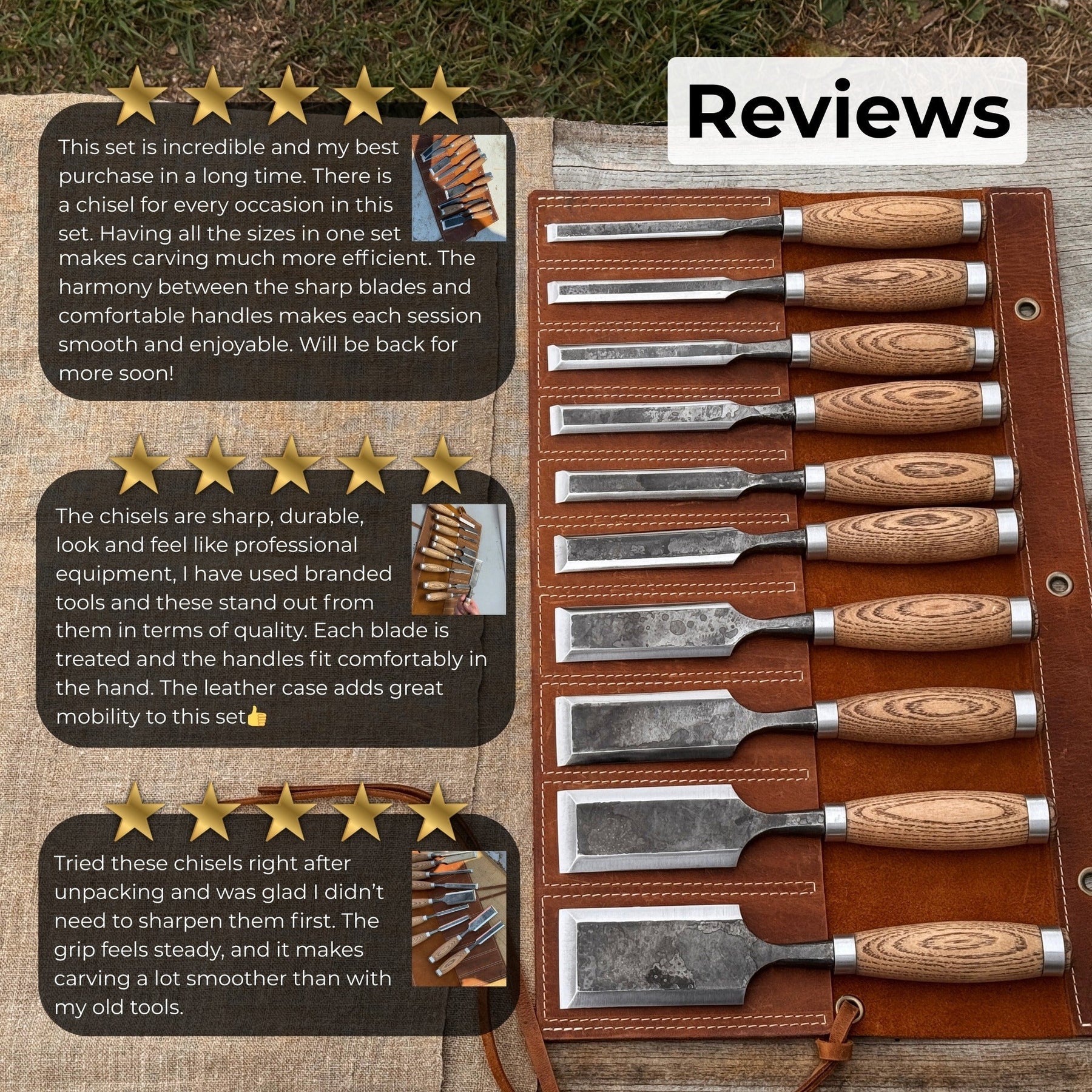 10-Piece Wood Carving Chisel Set