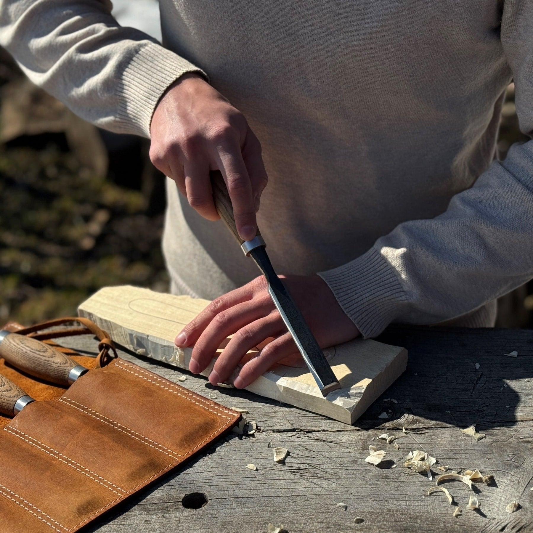 10 Pocket Leather Chisel Roll
