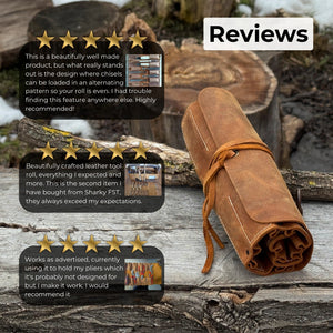 10 Pocket Leather Tool Roll
