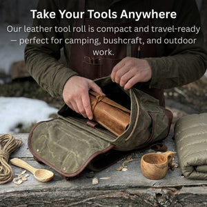 10 Pocket Leather Tool Roll