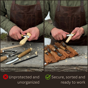 10 Pocket Leather Tool Roll