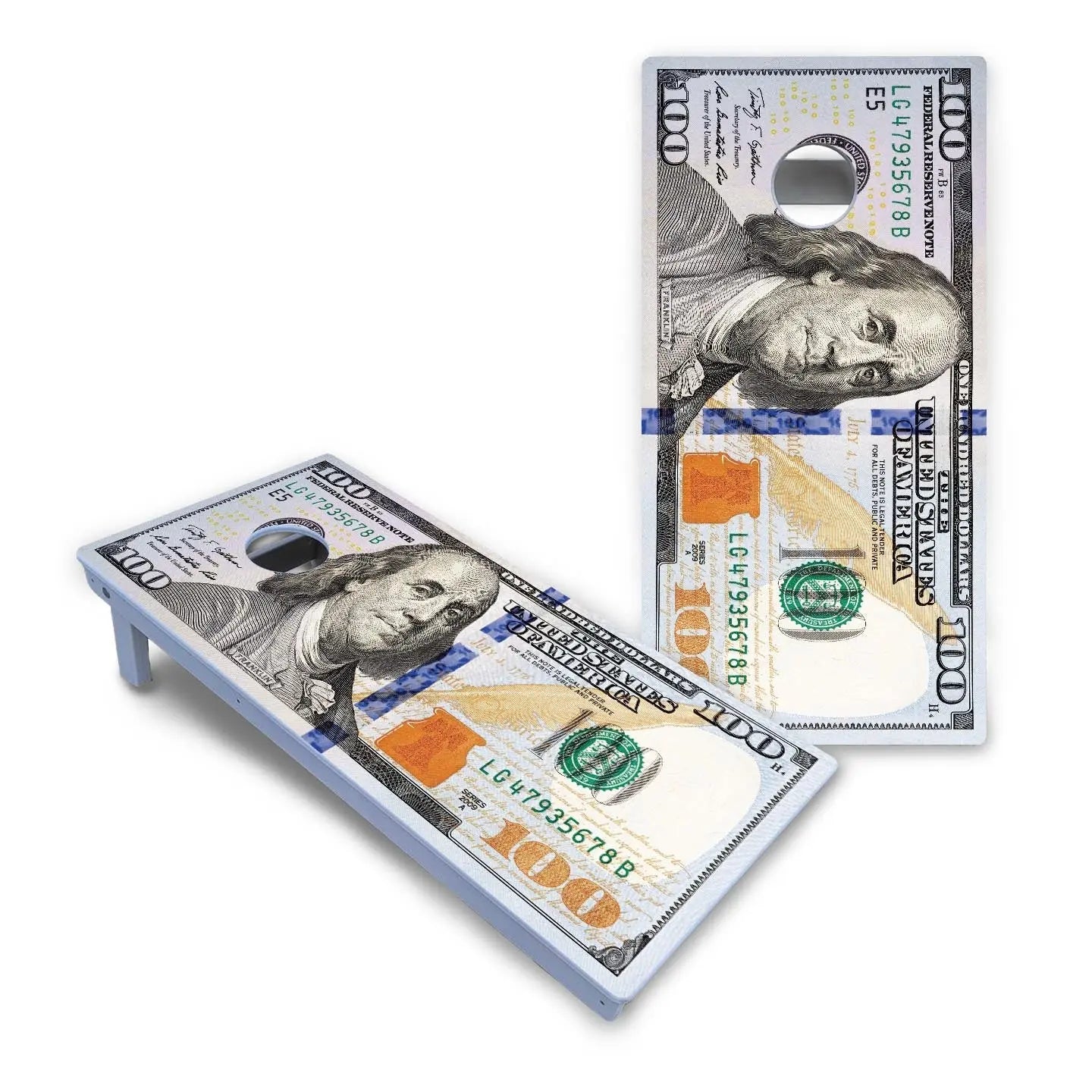 $100 Bill Design - All Weather Series by Cornhole Solutions, Southern home decor detail photo 2
