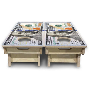$100 Bill - Mini or Vacation Size Cornhole Boards by Cornhole Solutions, custom cornhole board detail photo 4