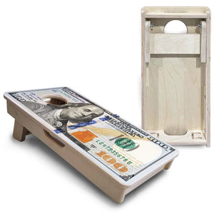 $100 Bill - Mini or Vacation Size Cornhole Boards by Cornhole Solutions, custom cornhole board detail photo 5