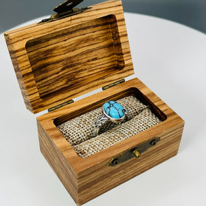 Blue Willow Turquoise Tru-Stone & Sterling Silver Memorial Ring