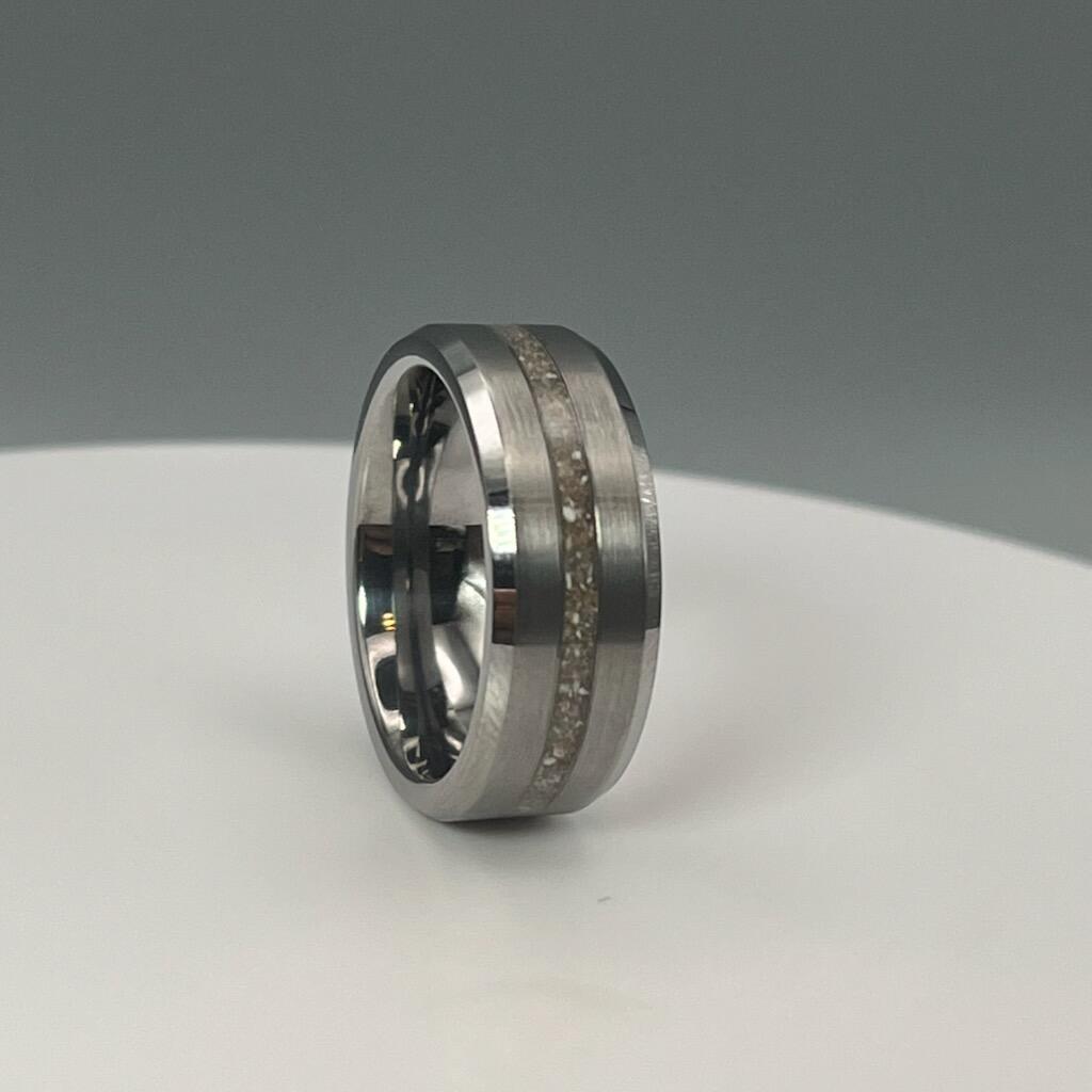 Thin Line of Love Tungsten Memorial Ring