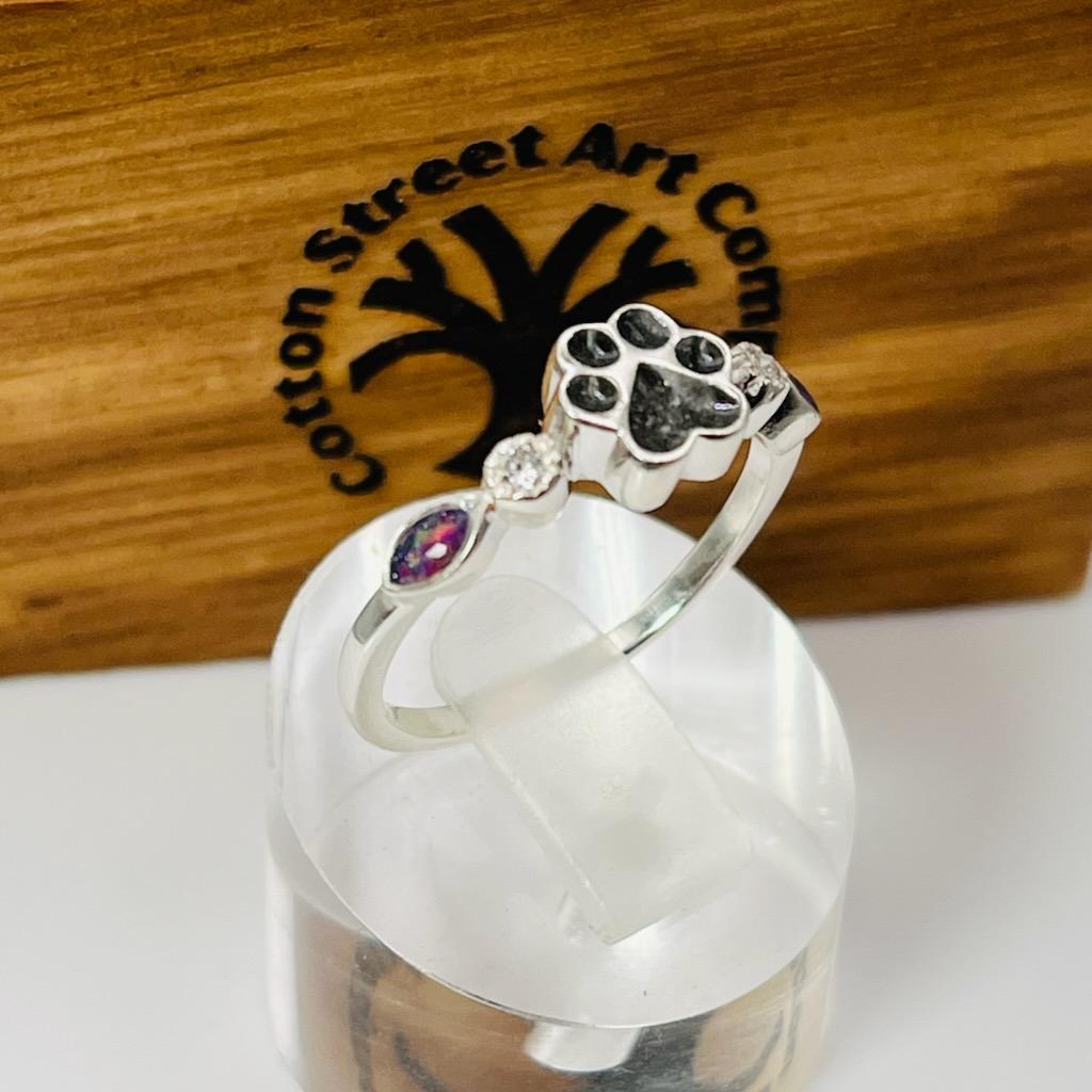 Paw Print Memorial Ring