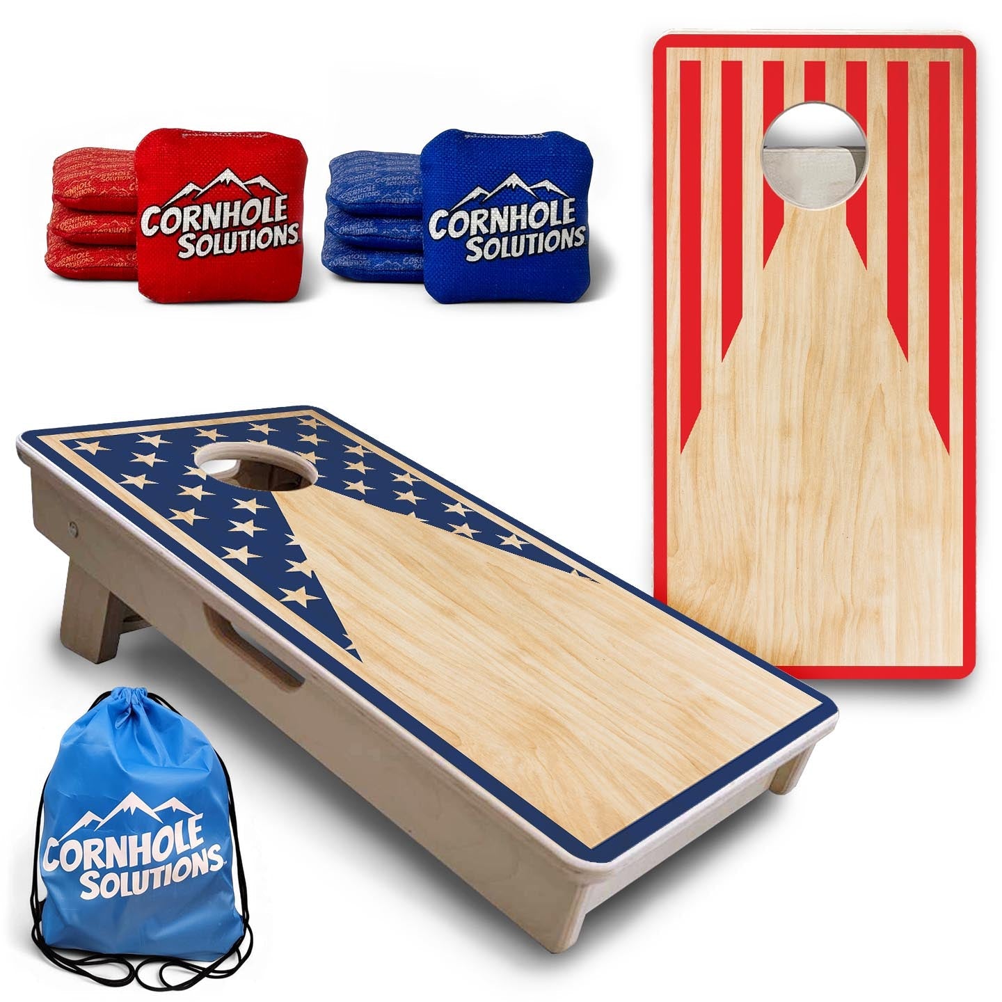 Stars & Stripes Keyhole - Mini or Vacation Size Cornhole Boards Cornhole Solutions