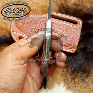 Brown Wood Ring Handle Skinner with Forged product detail, view 3