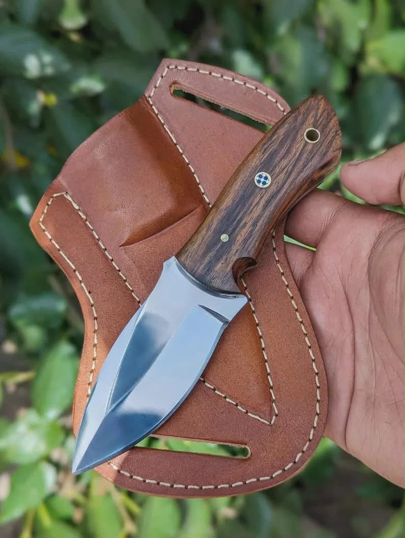 Walnut D2 Steel Mini Dagger with Polished product detail, view 5