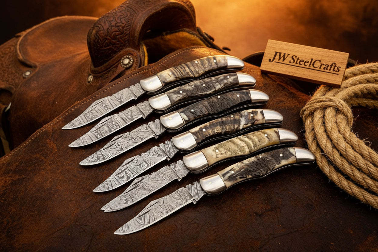 Trailfold Stag Pocket Knife Set product detail, view 3