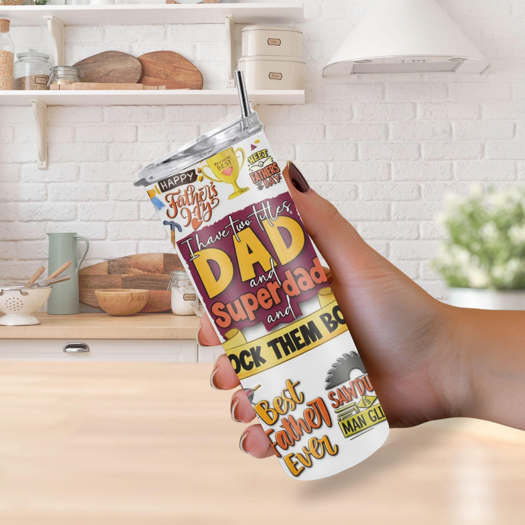"I Have Two Titles, Dad and Superdad" 20oz Tumbler