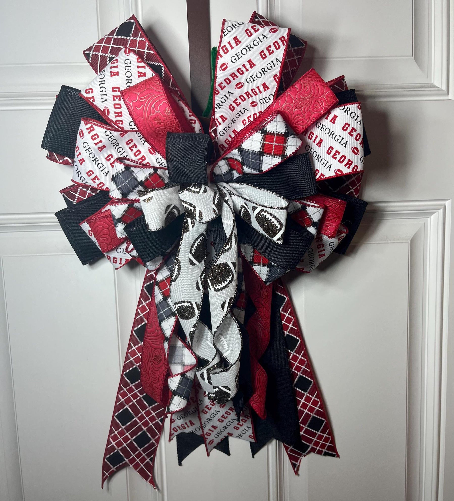 Red & Black Sports Team Wreath | Game Day Door Decor by Bouge Creations, view 2