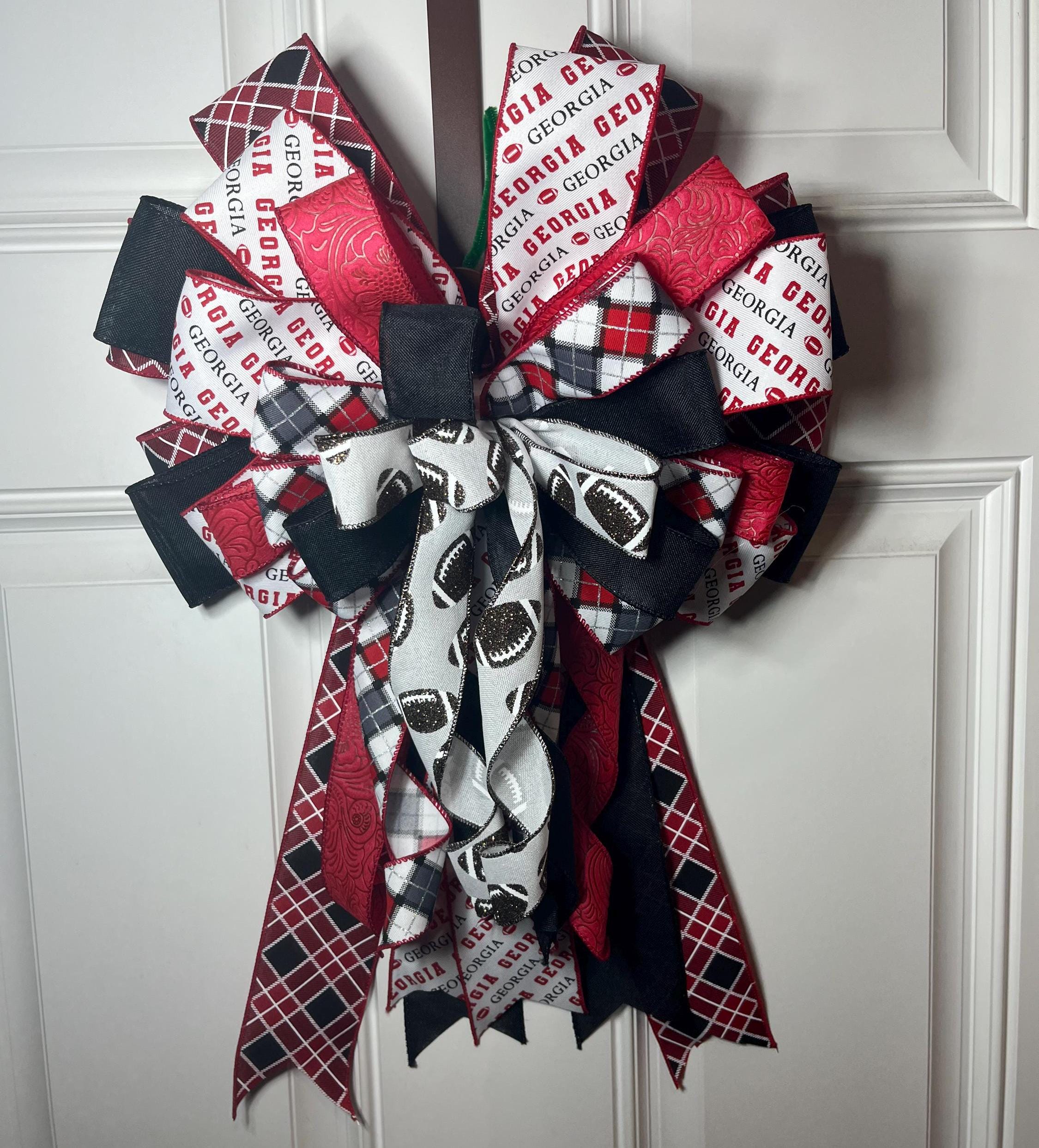 Red & Black Sports Team Wreath | Game Day Door Decor by Bouge Creations, view 2