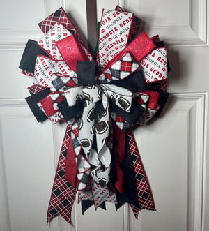 Red & Black Sports Team Wreath | Game Day Door Decor by Bouge Creations, view 2
