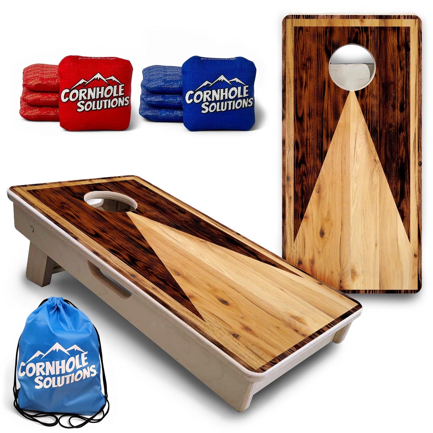 Wooden Triangle - Mini or Vacation Size Cornhole Boards by Cornhole Solutions, custom cornhole board main product photo