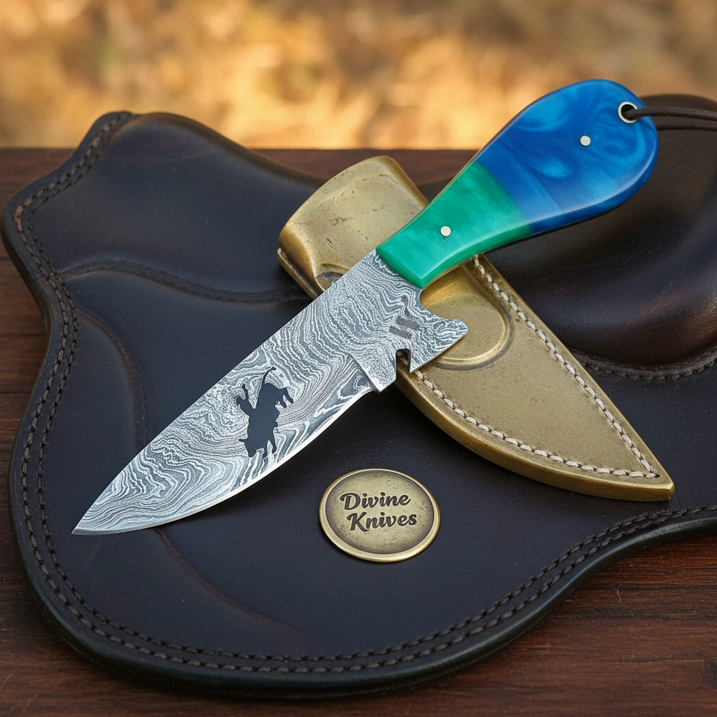 Cowboy Silhouette Bowie Hunter Knife product detail, view 2