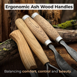 15 piece Wood Carving Tool Set with Leather Roll