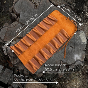 15 Pocket Leather Tool Roll