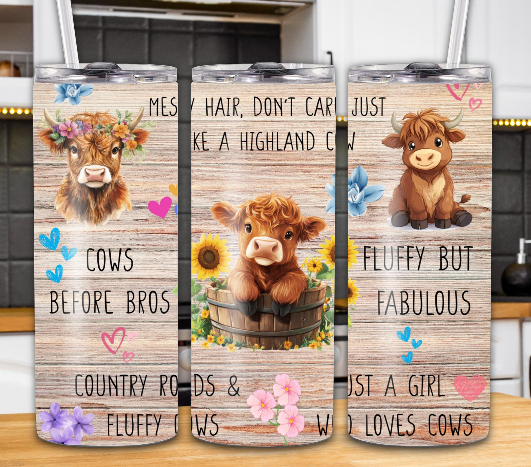 "Fluffy But Fabulous" 20oz Cow Tumbler