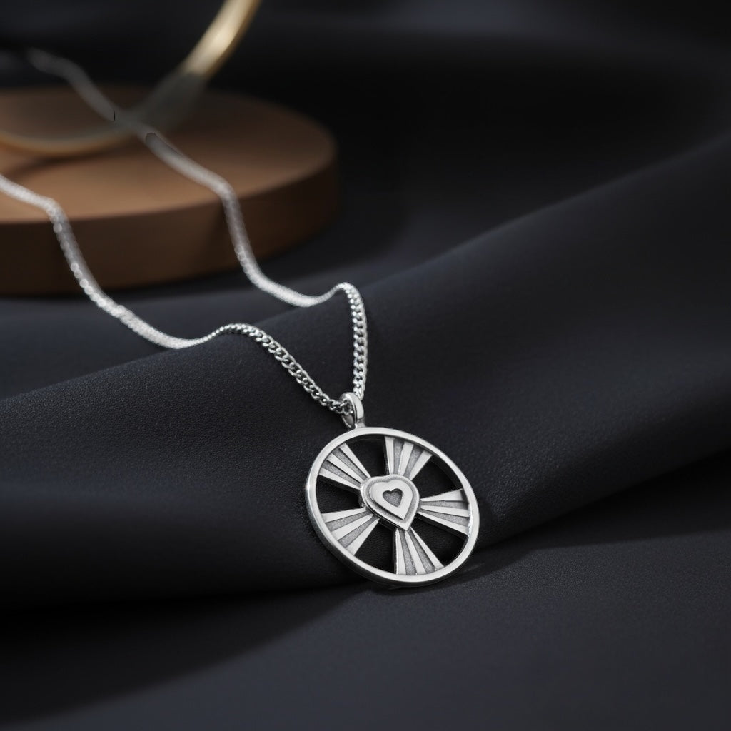 LOVE Shining Heart Necklace - Sterling Silver by Forged By Fire — view 1 of 4