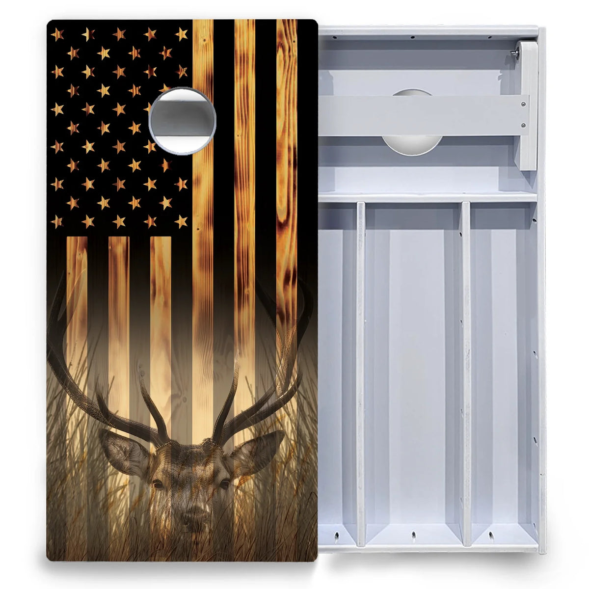Hidden Deer & Fish Cornhole Boards - All Weather Series