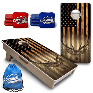 Hidden Deer Flag - Mini or Vacation Size Cornhole Boards Cornhole Solutions